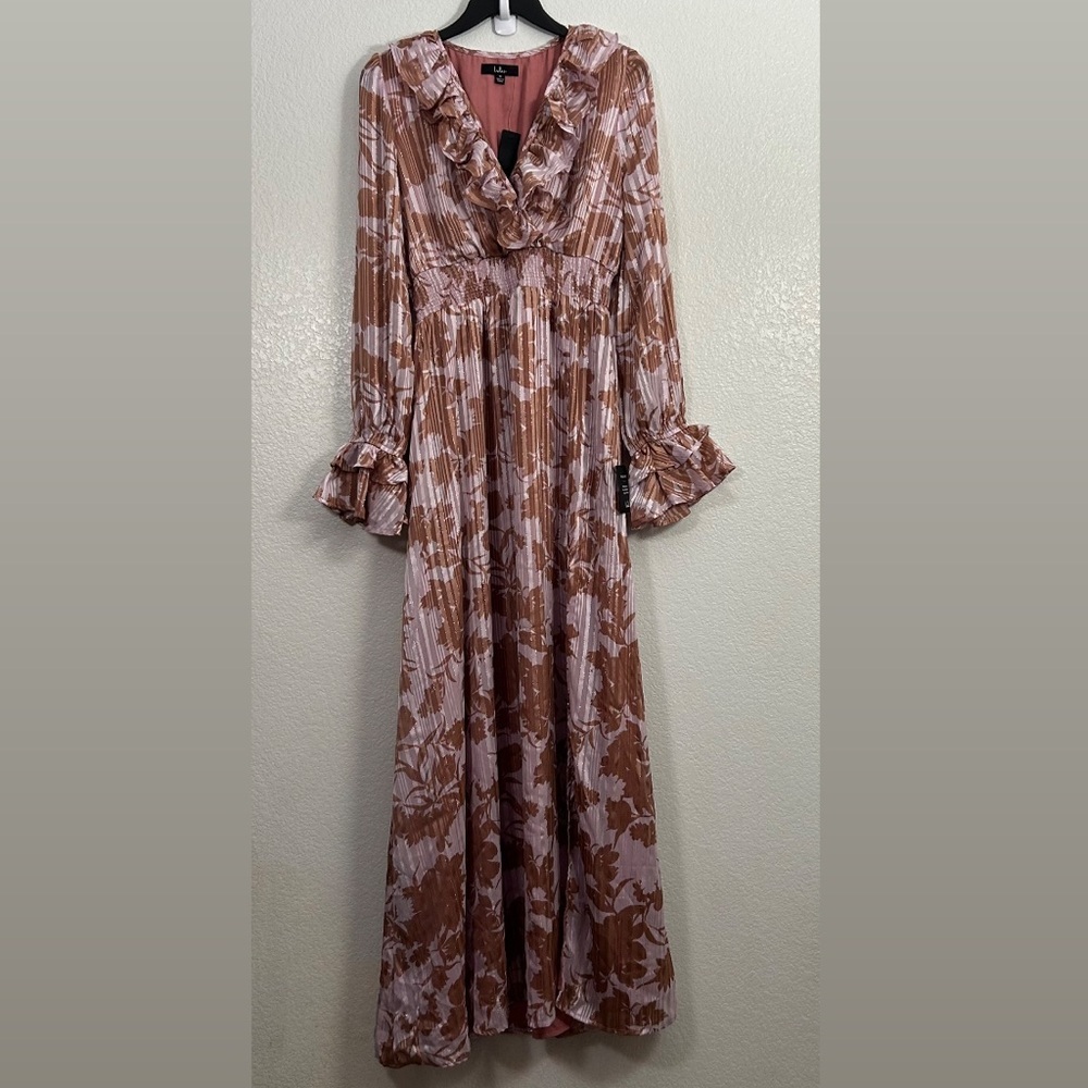 Lulus Exquisite Attention Lilac Floral Print Ruffled Long Sleeve Dress - Picture 2 of 11